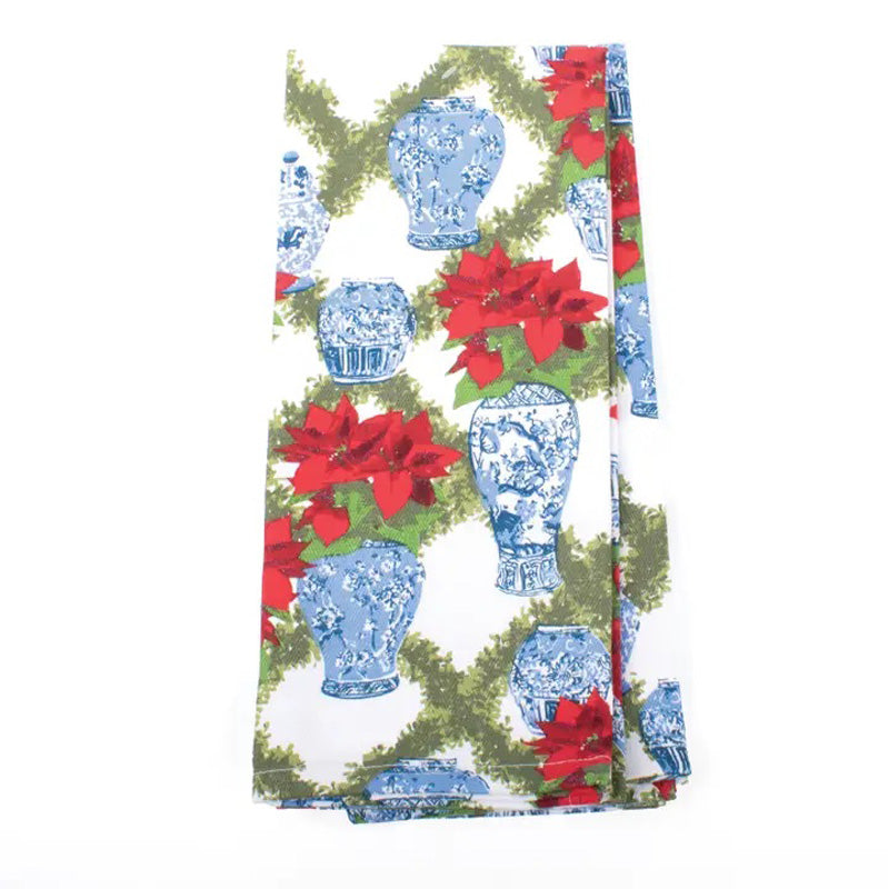 8-oak-lane-poinsetties-kitchen-towel-set