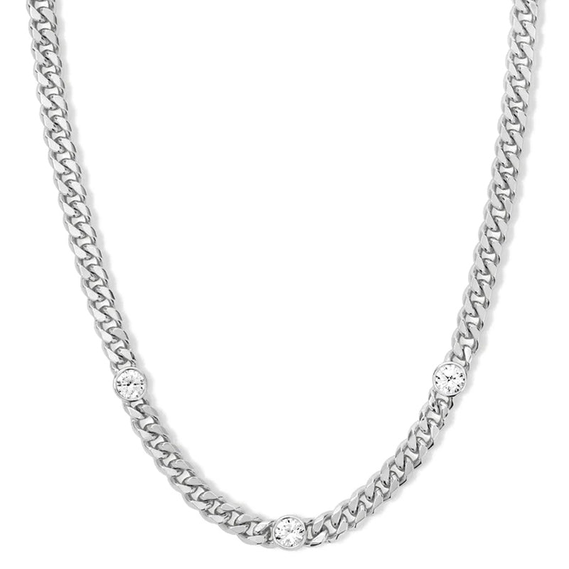 melinda-maria-julian-triple-diamond-cuban-chain-necklace-silver