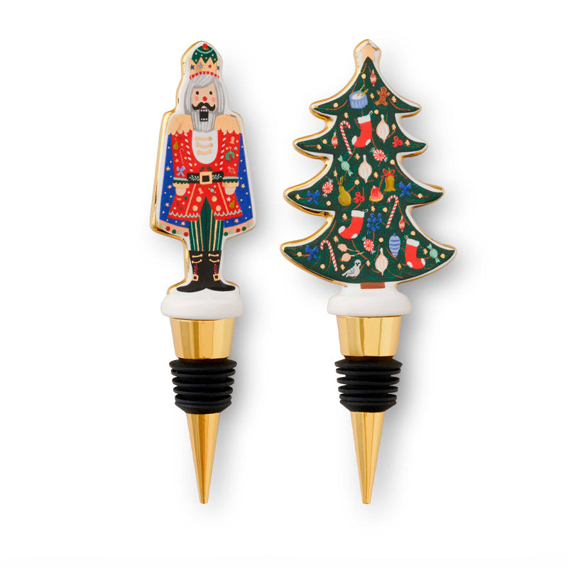 rifle-paper-nutcracker-wine-stopper-set